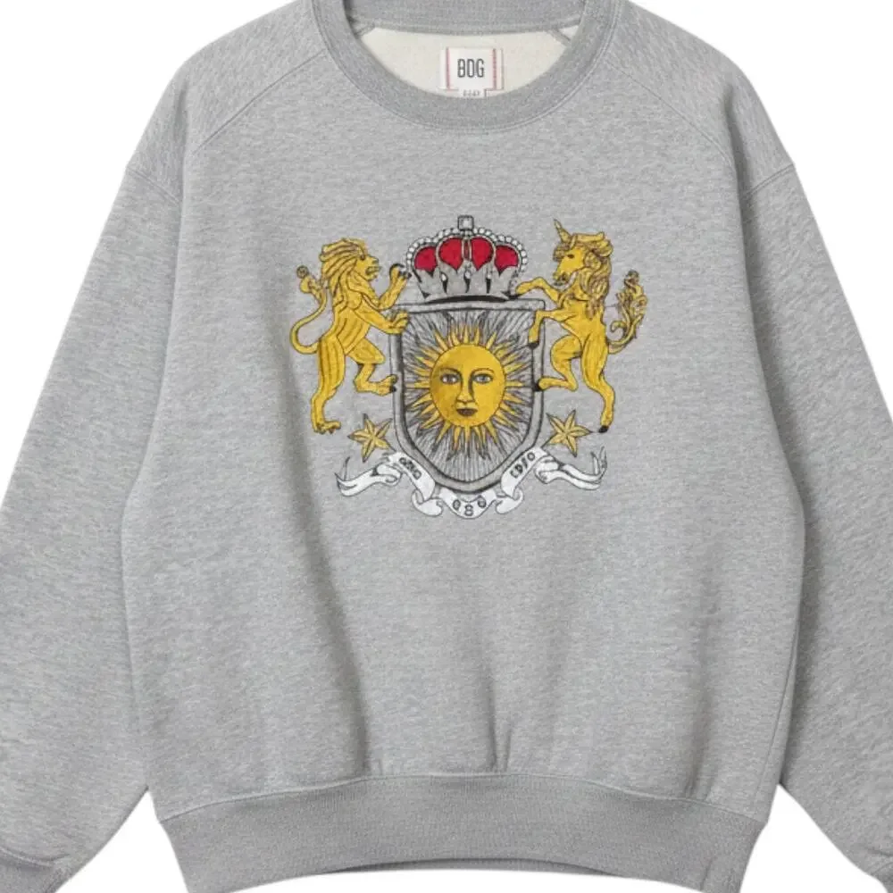 Urban Outfitters BDG Crest Unicorn Lion Pullover Sweatshirt XS Celestial Sun